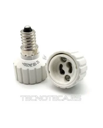 12.105. Adaptador de bombillas E14 a GU10 ceramico