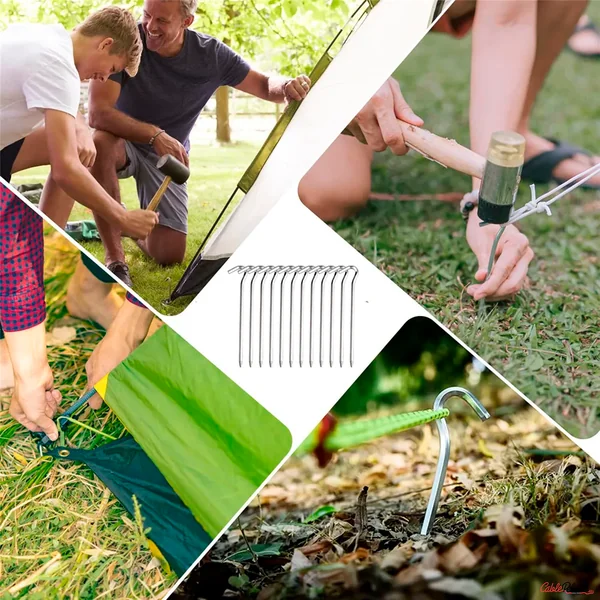 12 Piquetas De Camping Rígidas De Aluminio Para Terrenos duros, Ideales Para Camping, Toldos, Lonas