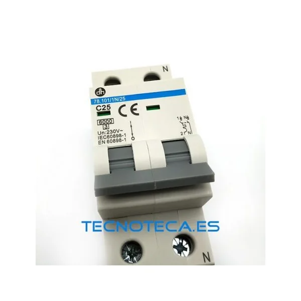 78.101/1N/25. INT MAGNETOTERMICO 1P+N 25A