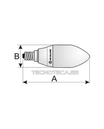 81.202/CAL. Bombilla LED calida vela E-14 5W DIMMABLE