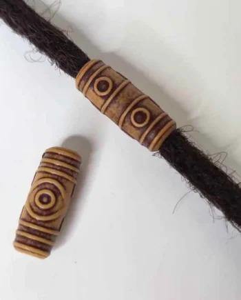 Abalorio de cerámica africana diseño madera envejecida