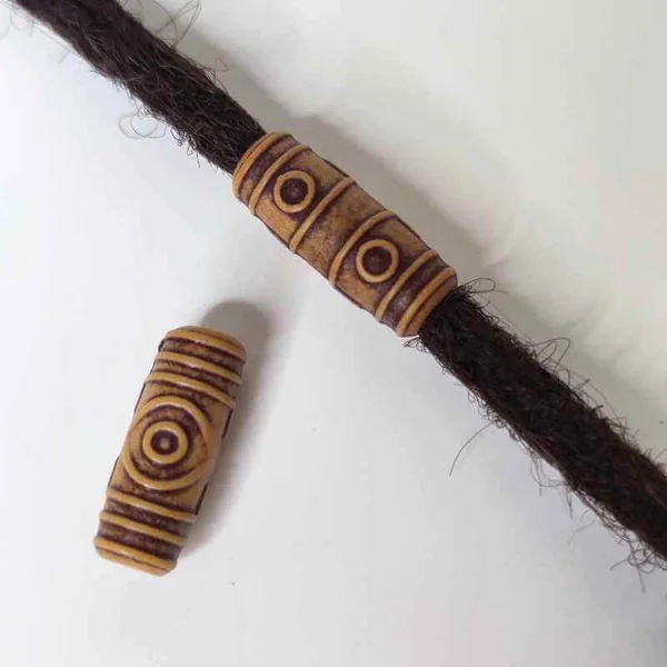 Abalorio de cerámica africana diseño madera envejecida