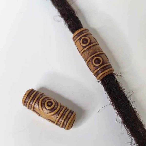 Abalorio de cerámica africana diseño madera envejecida