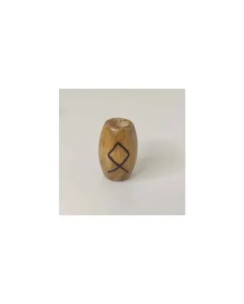 Abalorio Grande Runa Vikinga Pirograbada en Madera