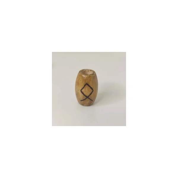 Abalorio Grande Runa Vikinga Pirograbada en Madera