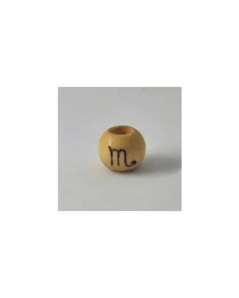 Abalorio Signo del Zodíaco Pirograbado en Madera