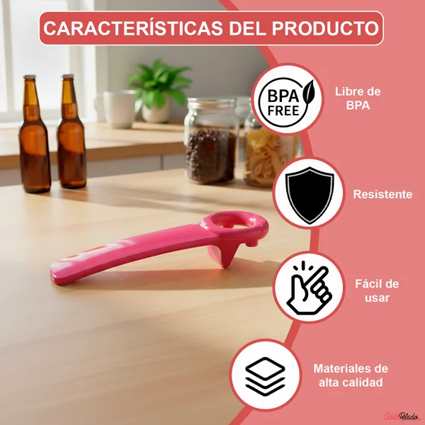 Abridor de tapa (ABS) Rosa