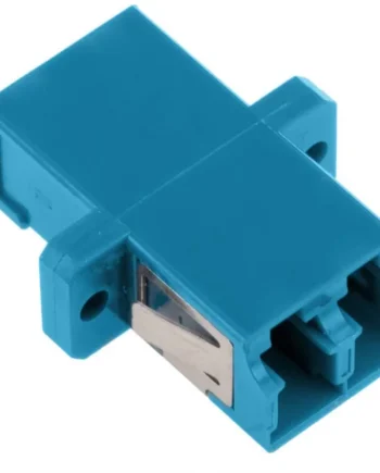 Acoplador de fibra optica LC a LC monomodo duplex Azul