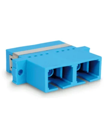 Acoplador de fibra optica SC a SC monomodo duplex Azul