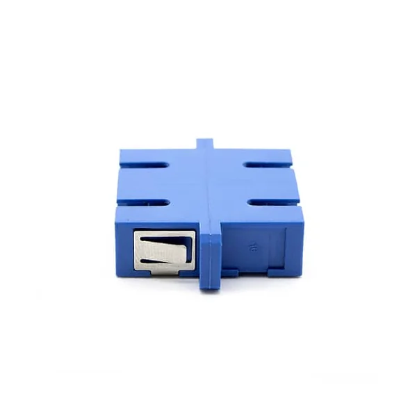 Acoplador de fibra optica SC a SC monomodo duplex Azul