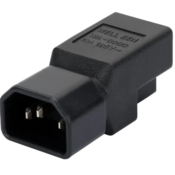 Adaptador alimentacion C14 macho a Nema 5-15R Negro