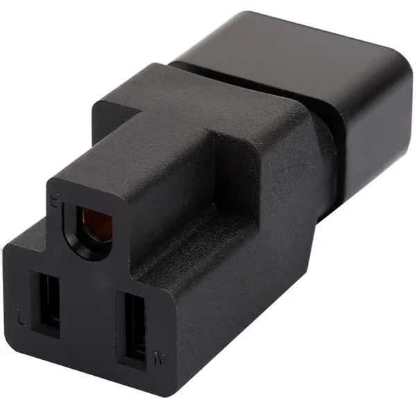 Adaptador alimentacion C14 macho a Nema 5-15R Negro