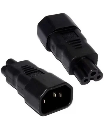 Adaptador alimentacion IEC C14 macho a C5 hembra Negro