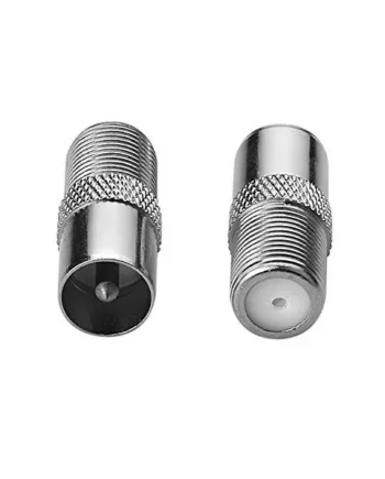 Adaptador antena F hembra a coaxial macho Gris
