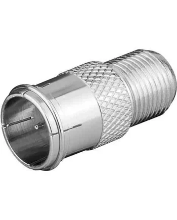 Adaptador antena tipo F hembra a tipo F macho Gris