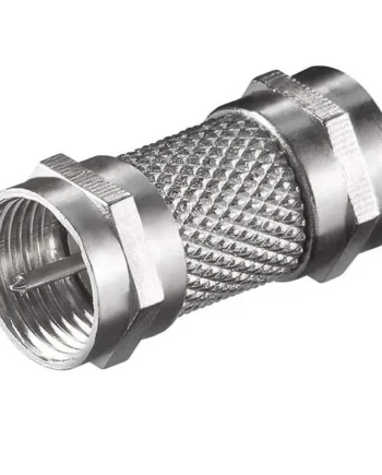 Adaptador antena tipo F macho a tipo F macho Gris