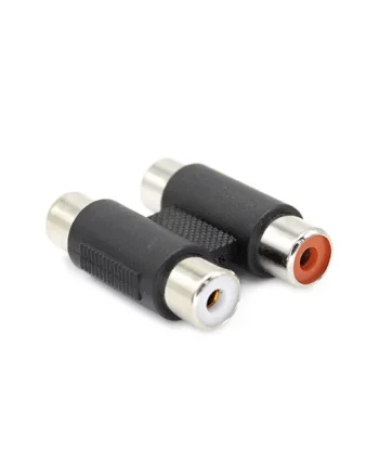 Adaptador audio 2x RCA hembra Negro