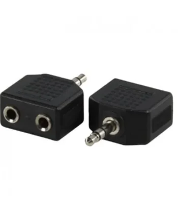 Adaptador audio Estereo 2x Jack 3.5/H-Jack 3.5/M Negro