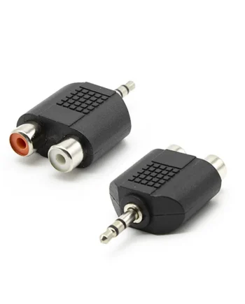 Adaptador audio Estereo 2xRCA/H-Jack 3.5/M Negro