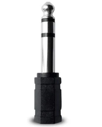 Adaptador audio estereo jack 3.5 hembra - jack 6.35 macho Negro
