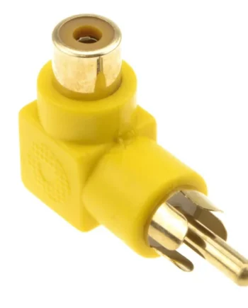 Adaptador audio estereo RCA angular 90 Amarillo