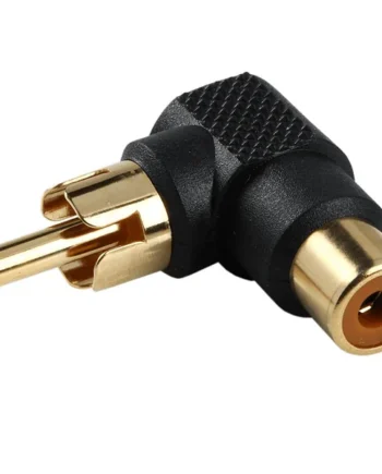 Adaptador audio estereo RCA angular 90 Negro