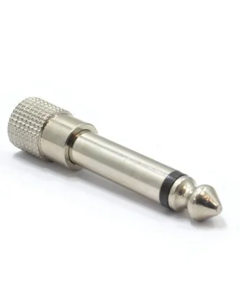 Adaptador audio jack 3.5 hembra estereo - jack 6.35 mono Gris