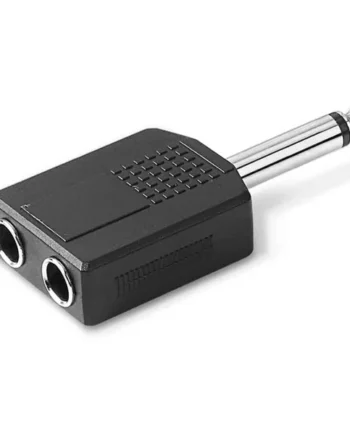 Adaptador audio mono 2xJACK 6.35/H - JACK 6.35/M Negro