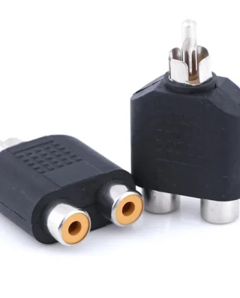 Adaptador Audio RCA Macho a 2 RCA Hembra Negro