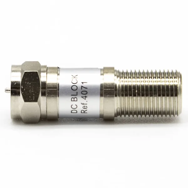 Adaptador bloqueador DC tipo F Gris