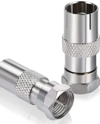 Adaptador coaxial hembra a tipo f macho Gris