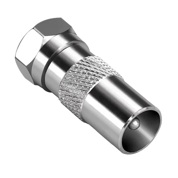 Adaptador coaxial macho a tipo f macho Gris