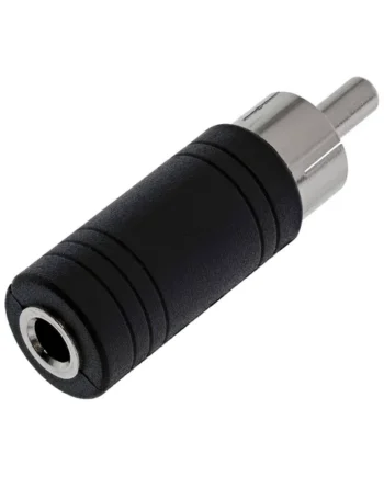 Adaptador de Audio RCA Macho a Conector Jack Hembra de 3,5 mm, Mono Negro