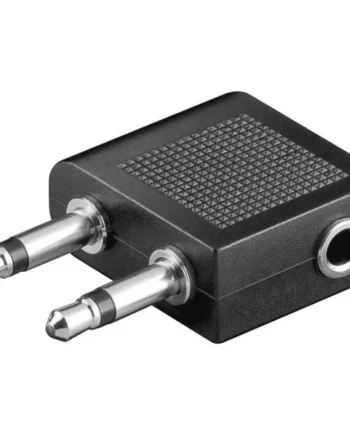 Adaptador de auriculares para avion jack 3.5 Negro