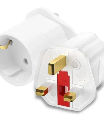 Adaptador de Enchufe de Europeo a Enchufe UK Blanco