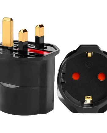 Adaptador de Enchufe de Europeo a Enchufe UK Negro