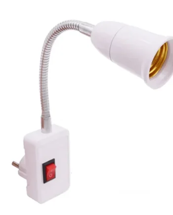 Adaptador de Enchufe E27 Europeo con interruptor V2 Blanco