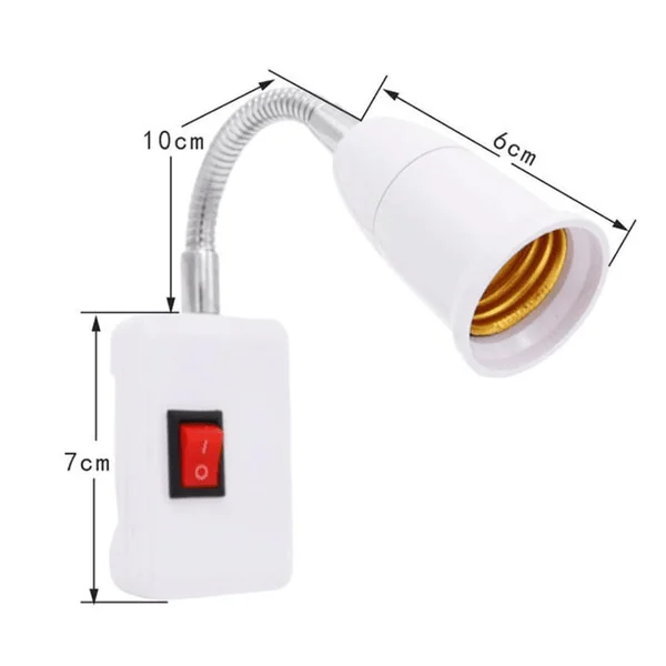 Adaptador de Enchufe E27 Europeo con interruptor V2 Blanco