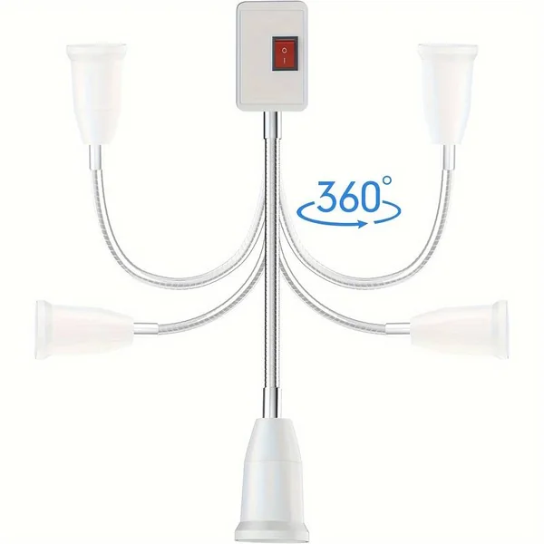 Adaptador de Enchufe E27 Europeo con interruptor V2 Blanco