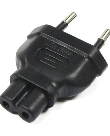 Adaptador de enchufe IEC-60320 C7 a Bipolar Negro