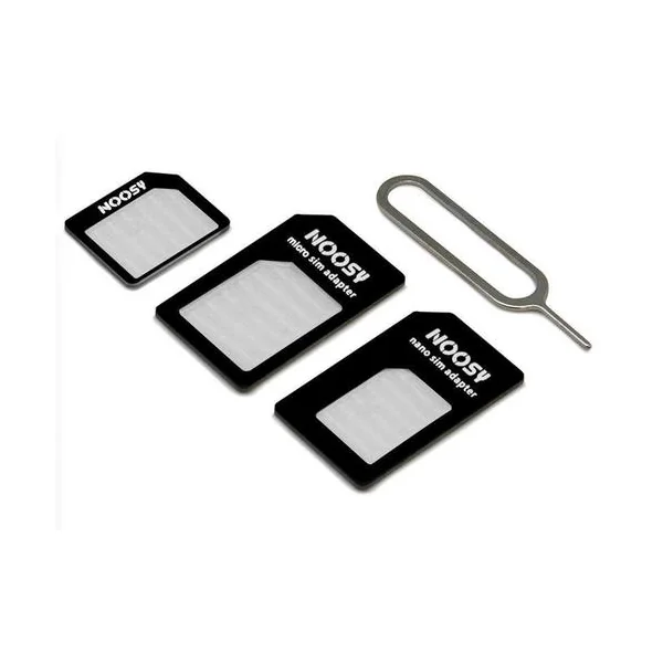 Adaptador de tarjeta nanoSIM microSIM y SIM para movil Negro