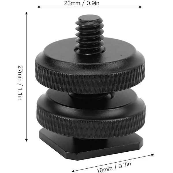 Adaptador de Tripode Tornillo a Soporte Zapata Negro