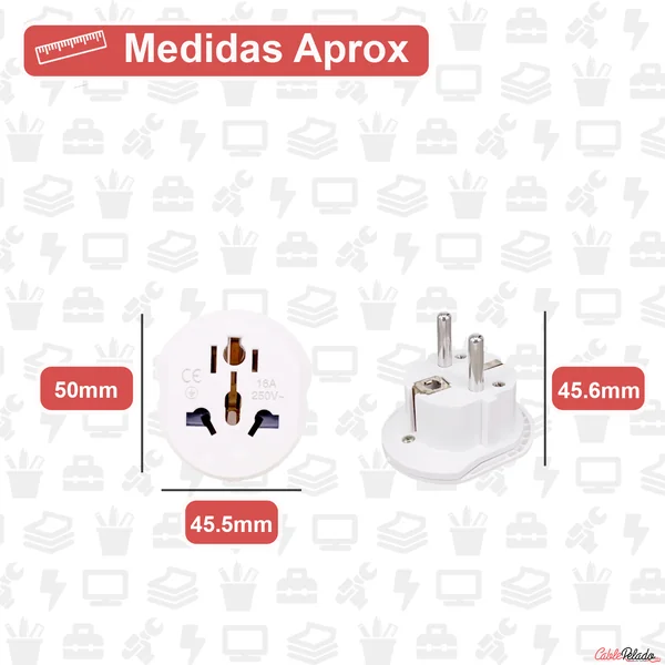 Adaptador de Viaje Universal de Enchufe EU a UK V2 Blanco