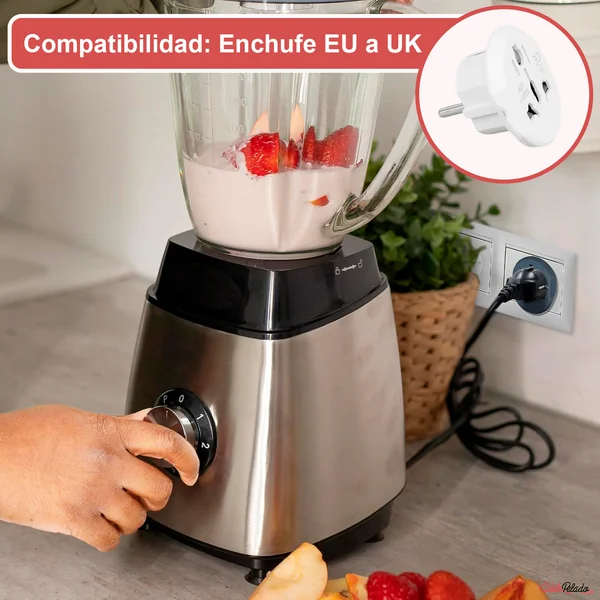 Adaptador de Viaje Universal de Enchufe EU a UK V2 Blanco