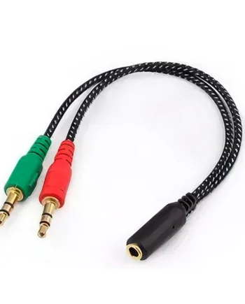 Adaptador Divisor de Auriculares y microfono 0.20 M Negro