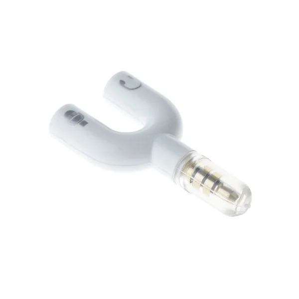 Adaptador divisor para auriculares y microfono jack 3.5 de 4 Blanco