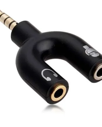 Adaptador divisor para auriculares y microfono jack 3.5 de 4 Negro