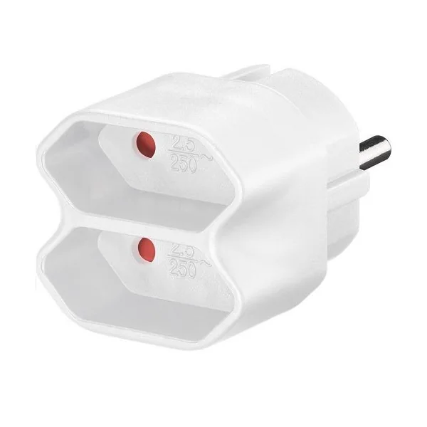 Adaptador doble de Enchufes Europeo Blanco