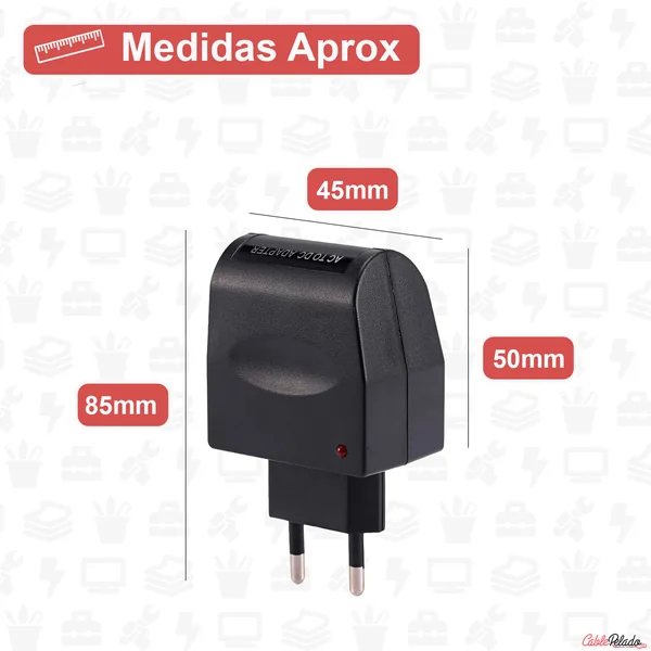 Adaptador Enchufe Europeo 220V para Accesorios de Automóvil 12V Negro