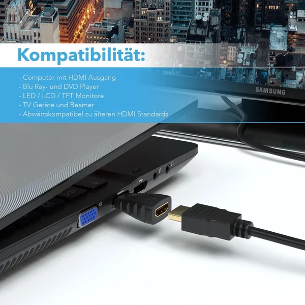 Adaptador Hdmi a mini HDMI Tipo C Macho Negro
